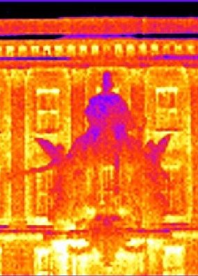 Kaiser Wilhelm I. Königsberg-Versailles Reiterdenkmal Denkmalsockel-Thermografie/Wärmebild Thermal image scam
