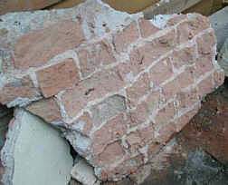 moistured up brick-work
