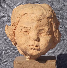 Roland von Bohr: Kinderkopf (Armin), Terracotta