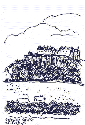 Stirling Castle Scottish Architectural Sketch by Konrad Fischer