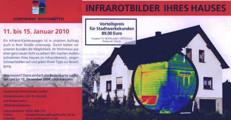 Thermographie Wärmebild-Kamera-Aufnahme Haus Fassade in Wolfenbüttel