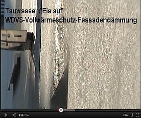Frost Eis Nässe Tau Kondensat Wasser auf Wärmedämmverbundsystem WDVS Fassadendämmung Vollwärmeschutz